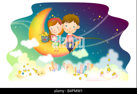 Representation of family with child Stock Photo