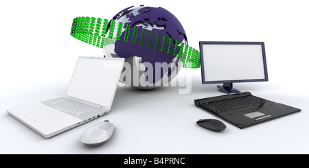 3D render depicting global networking Stock Photo