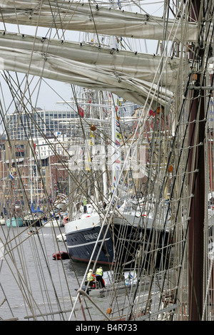 Tall Ships Race July 2005 The Tall Ships come to Newcastle Quayside Stock Photo