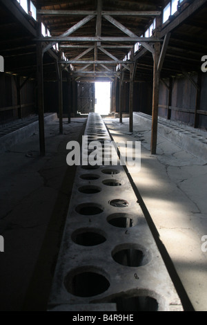 Inside the barracks at Auschwitz Stock Photo