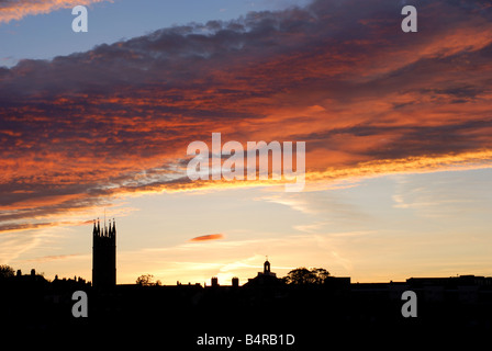 Dawn sky over Warwick town centre Warwickshire England UK Stock Photo