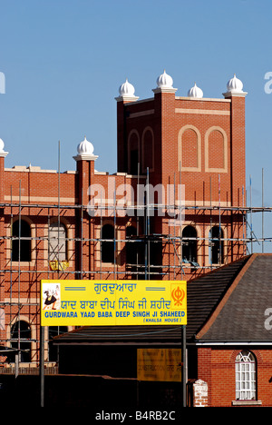 Sikh temple construction, Handsworth, Birmingham, West Midlands, England, UK Stock Photo