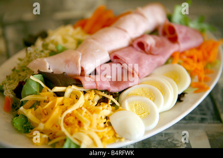 Chef Salad with cold cuts eggs and cheese Stock Photo