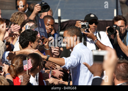 A Rally for USA Democratic Party Presidential candidate Barack Obama in Columbus Ohio Stock Photo