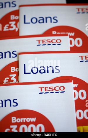 Pamphlets offering Loans from Tesco Stock Photo