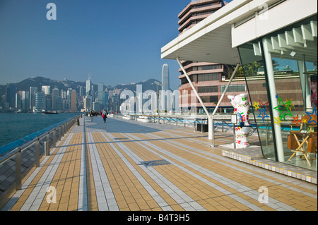 China, Hong Kong, Kowloon, Victoria Harbour, Avenue of the Stars, Chinese Film Walk of Fame Stock Photo
