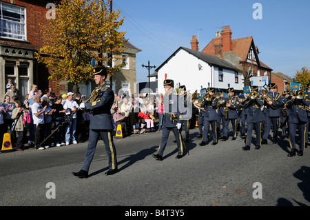 The Central Band of the RAF parades in Wootton Bassett, Wiltshire Stock Photo