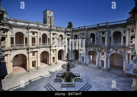 Main Cloister, Convento de Cristo (UNESCO world Heritage), Tomar,  Ribatejo, Portugal Stock Photo