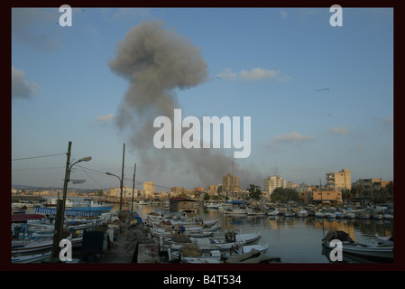 Smoke rises following an Israeli air strike during an Israeli military ...