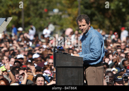 Ohio US Senator Sherrod Brown at a Rally for USA Democratic Party Presidential candidate Barack Obama in Columbus Ohio Stock Photo