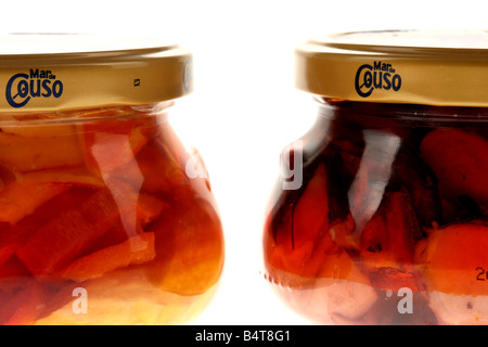 Jars Of Crab and Octopus in Olive Oil Stock Photo
