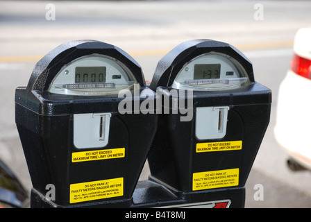 Parking meter on street Stock Photo