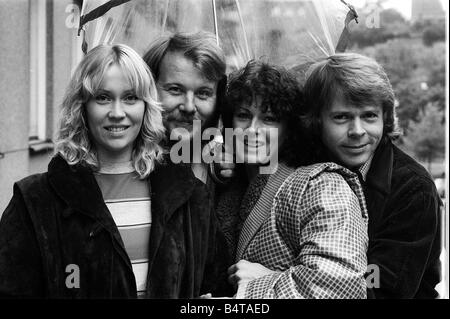 Abba Swedish Pop band April 1974 Abba in the studio 29 4 1974 Stock Photo