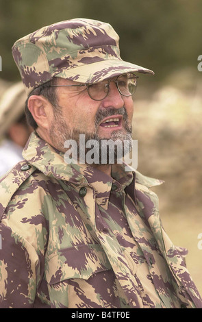 General Afzal Aman leader of the Northern Alliance special forces shock troop preparing to confront Bin Laden terrorist network Stock Photo