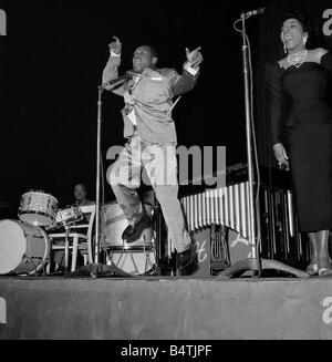 1950s Jazz performers Lionel Hampton band leader at the Empress hall in London Mirrorpix Stock Photo