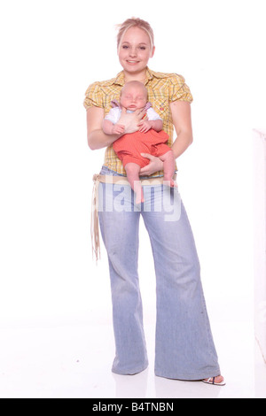 Georgia Moffett May 2002 with baby son Ty Georgia is the daughter of Actor Peter Davison and Actress Sandra Dickinson Stock Photo