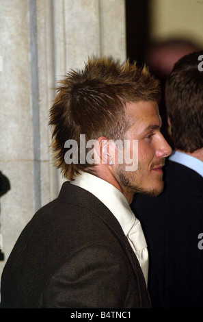 England captain David Beckham May 2002 outside 10 Downing Street, London, after a meeting with Prime Minister Tony Blair. Earlier today England coach, Sven-Goran Eriksson anounced the 23 man squad that will travel over to China and Korea in June for the FIFA World Cup Finals. ©Mirrorpix ©Mirrorpix Stock Photo