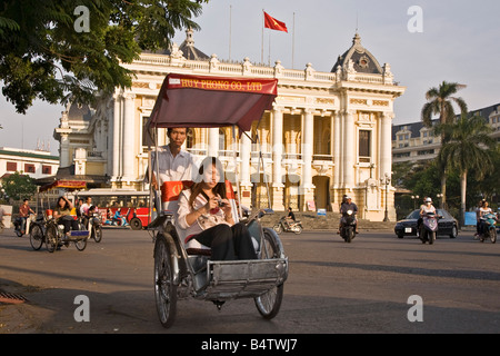 Bicycle taxi Hanoi Vietnam Stock Photo