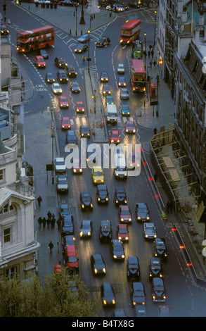 Traffic in the rain, central London, United Kingdom Stock Photo