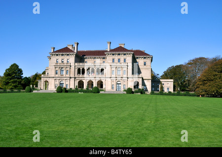 The Breakers Mansion in historic Newport Rhode Island  on Bellevue Avenue from the Cliffwalk Stock Photo