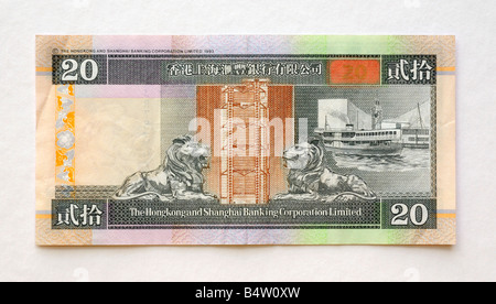 Hong Kong 20 Twenty Dollar Bank Note Stock Photo