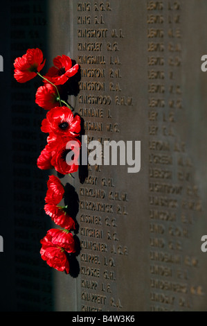 MEMORIAL WALL AUSTRALIAN WAR MEMORIAL CANBERRA AUSTRALIA Stock Photo