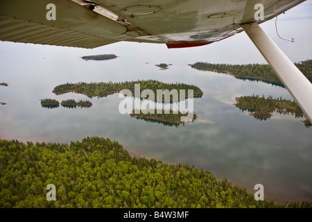 Aerial view of Islands in Lake Superior during a flight from Thunder Bay, Ontario, Canada.