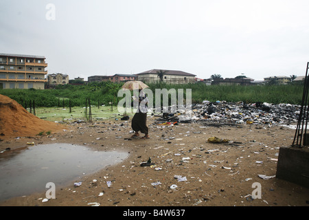 Electronic waste in Nigeria. Tons of e-waste from Western countries end up in West Africa, including Nigeria. Stock Photo