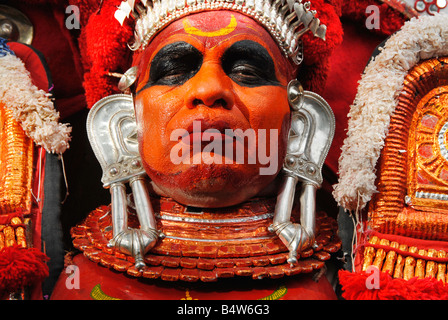 Close up view of a Theyyam dancer Stock Photo