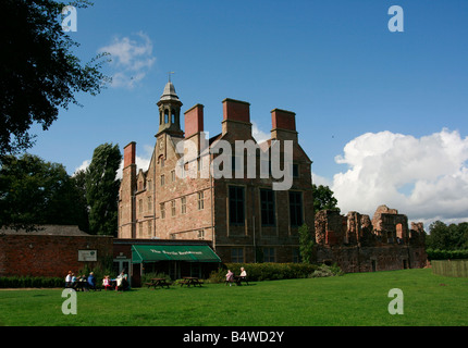 The house and remains of the Abbey viewed from the grounds. Rufford Abbey and Country Park Stock Photo