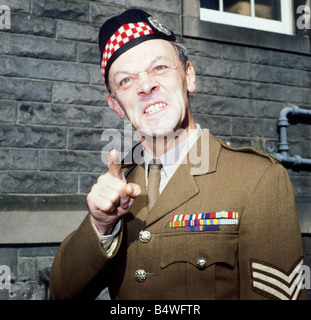 Russell Hunter dressed as soldier August 1981 Stock Photo