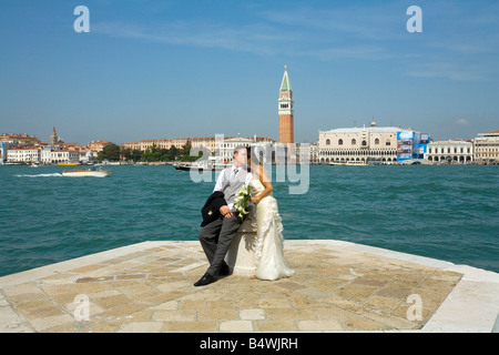 Getting married in Venice Italy Stock Photo