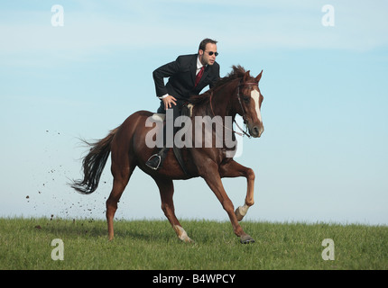 riding a horae at full gallop