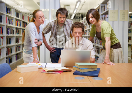 Young students in a library Stock Photo