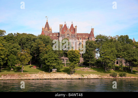 The Boldt Castle on Heart Island, Alexandria Bay, in the St.Lawrence River on Thousand Island,Ontario,Canada/USA Stock Photo