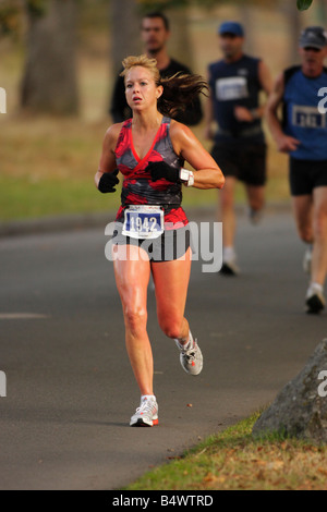 Runners running in Royal Victoria Marathon Victoria British Columbia Canada Stock Photo