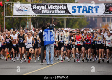 Start of Royal Victoria marathon 2008-Victoria british columbia canada. Stock Photo