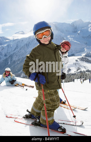 Group of children in the snow Stock Photo