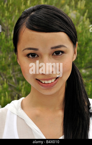 Portrait of a franco vietnamese woman Stock Photo