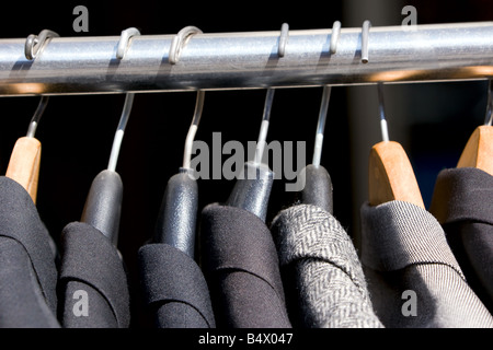A Rack Of Old Used Mens Jackets B4x047 