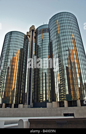 Downtown Los Angeles central business district, Ca US metropolitan area The Westin Bonaventure Hotel & Suites glass reflecting Stock Photo