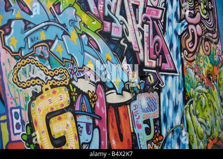 Graffiti on wall in the North Laine district of Brighton East Sussex England Stock Photo