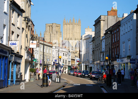 The High Street, Wells, Somerset, England, United Kingdom Stock Photo