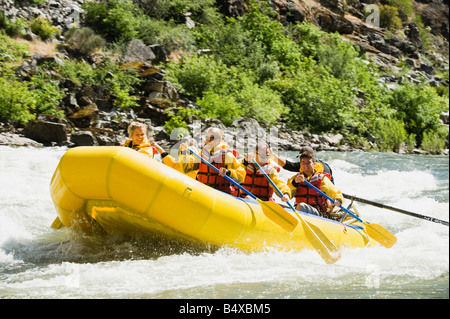 Group whitewater rafting Stock Photo