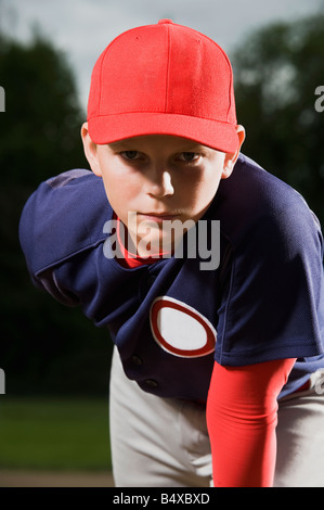 Baseball pitcher getting ready to throw ball Stock Photo