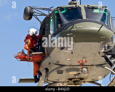 Military Huey UH1 N helicopter rescue Stock Photo