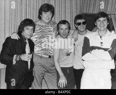 The Animals following there 1980s reunion tour Left to right Eric Burdon Chas Chandler John Steel Hilton Valentine and Alan Price March 1984 Stock Photo