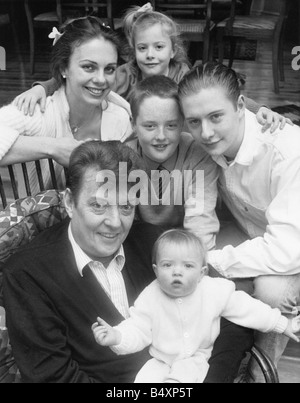 Former bassist of The Animals pop group Chas Chandler pictured with his wife Madeleine and children Katie back Alex centre Steffan and baby Elizabeth 14 02 90 Stock Photo