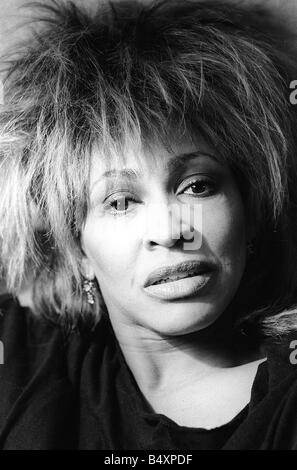 Singer Tina Turner on tour photographed in her hotel room in Paris Stock Photo