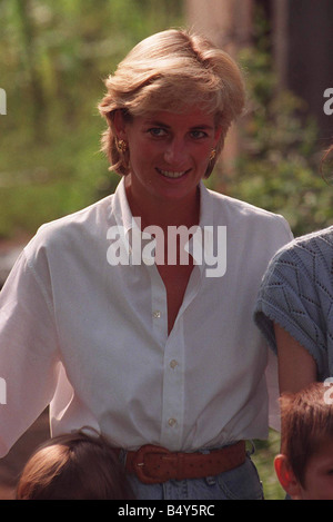 Princess Diana visits Bosnia for three days in August 1997 She is trying to raise the worlds awarness about the devastating effects landmines have on peoples lives Stock Photo